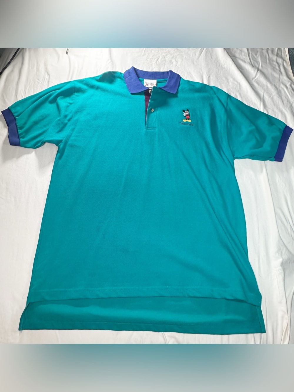 Disney World Vintage Mickey Mouse Polo Sz XL 90s Y2K, dadcore preppy colorblock